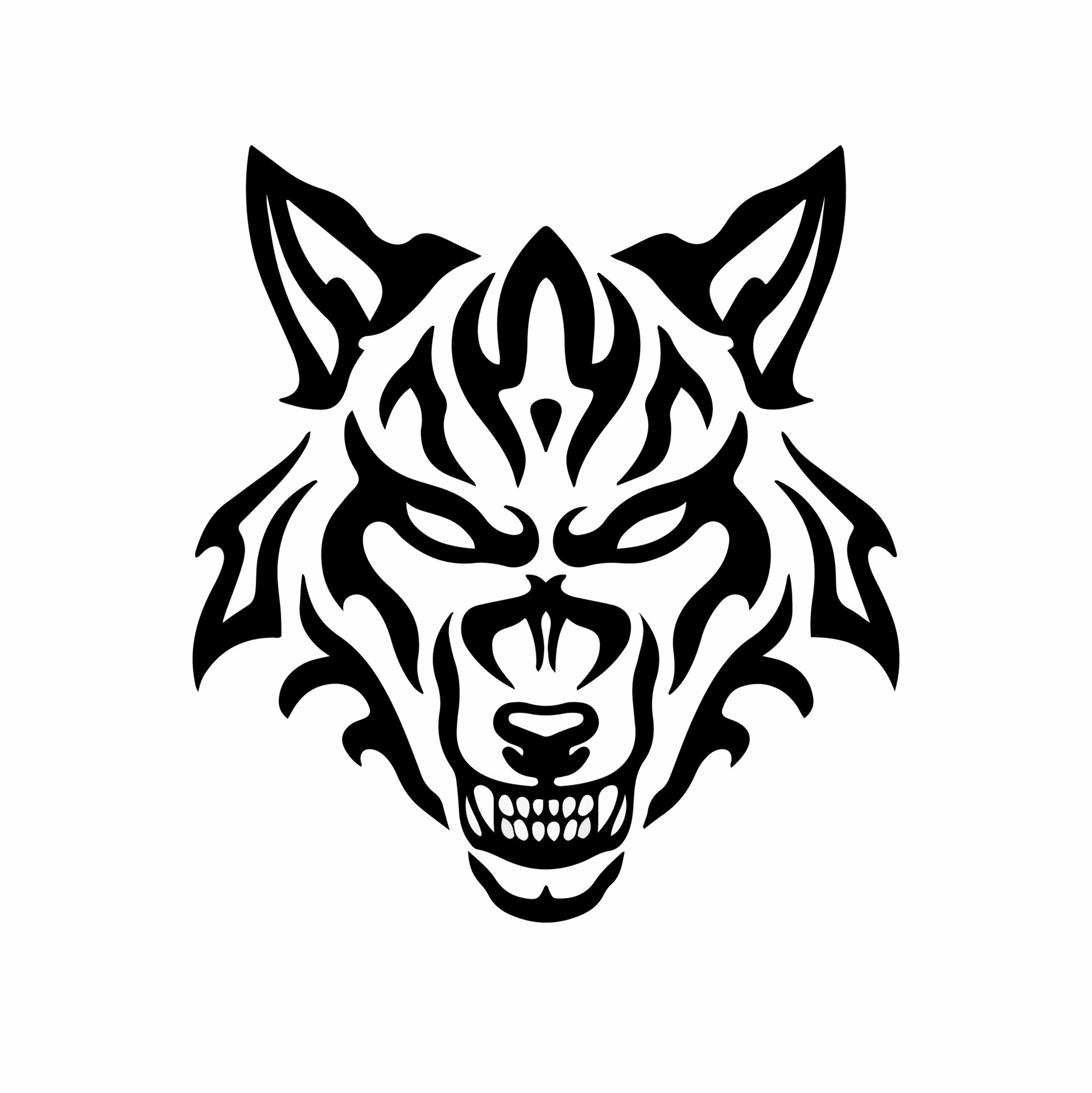 Tribal Wolf Head Logo. Tattoo Design. Animal Stencil Vector Illustration  19015739 Vector Art at Vecteezy