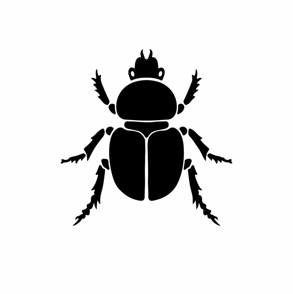 Beetle Logo Symbol. Stencil Design. Animal Tattoo Vector Illustration.