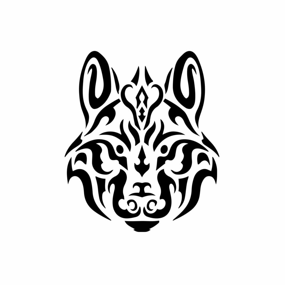 Tribal Wolf Head Logo. Tattoo Design. Animal Stencil Vector Illustration  19015766 Vector Art at Vecteezy