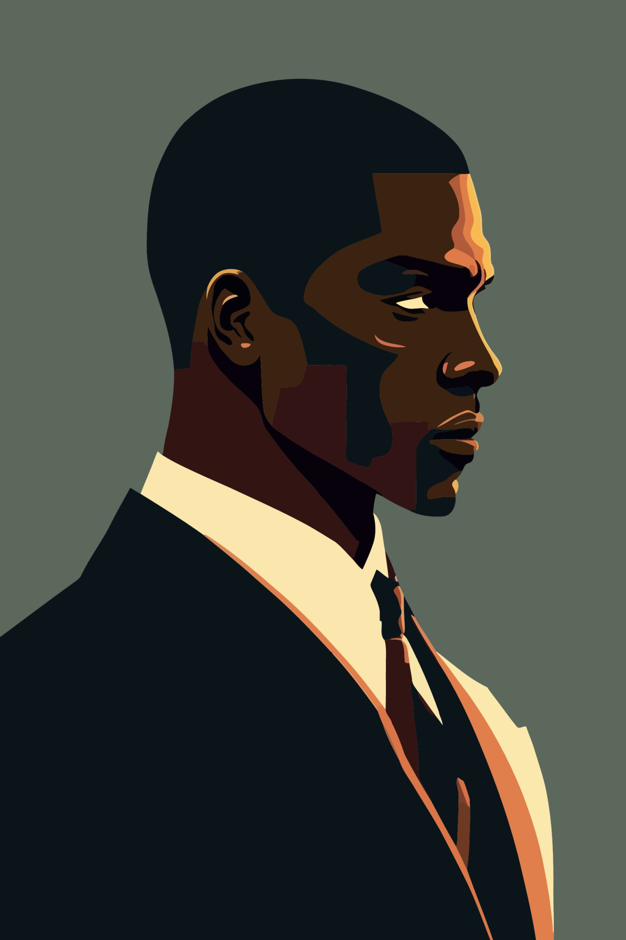 Portrait of a black man in a suit. Vector illustration. 19015812 Vector