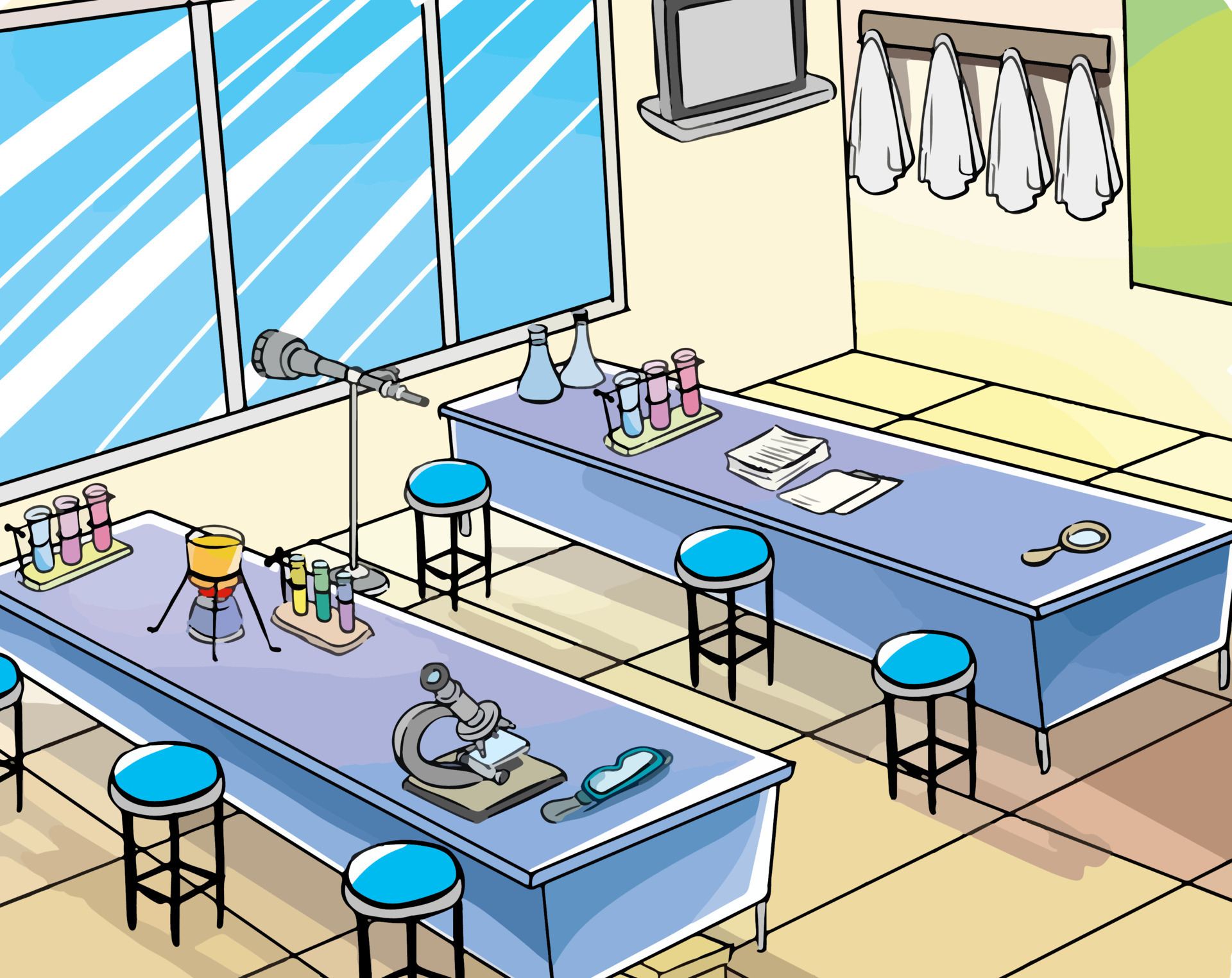 the school's laboratory cartoon vector 19015827 Vector Art at Vecteezy