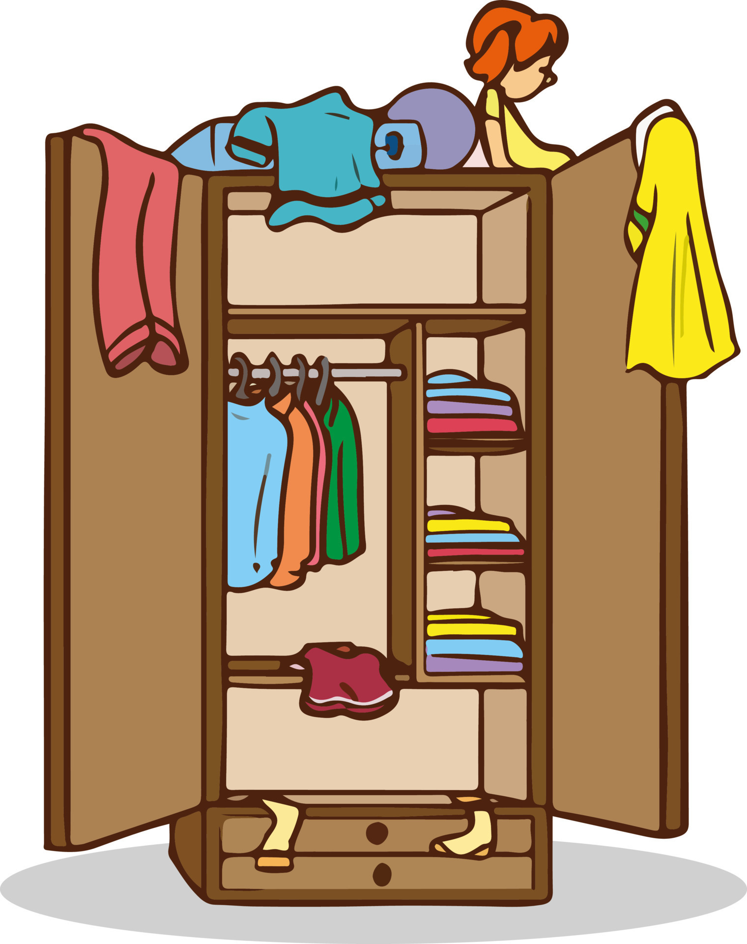 messy wardrobe child cartoon vector 19015910 Vector Art at Vecteezy