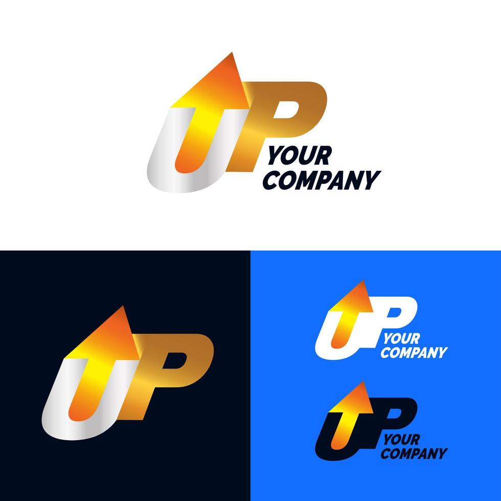 up logo design with letter U arrow for start up vector