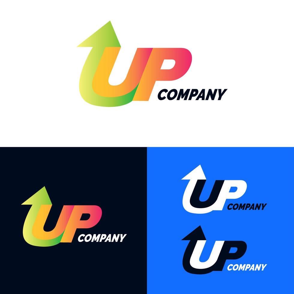 diseño de logotipo con flecha para iniciar vector