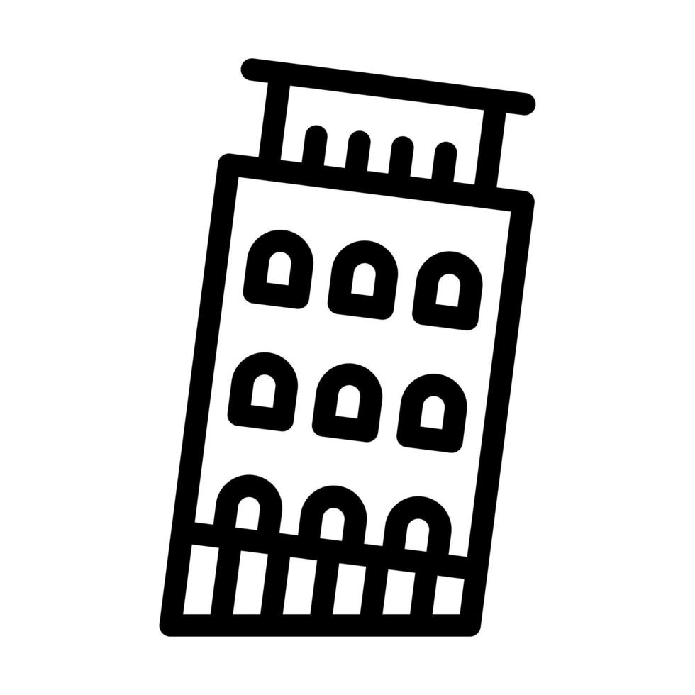 Leaning Tower Of Pisa Icon Design vector