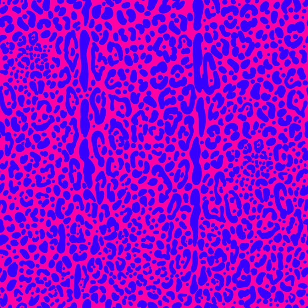 Leopard print seamless pattern. Neon cheetah skin 80 90s design. Bright pink spots background. Vector