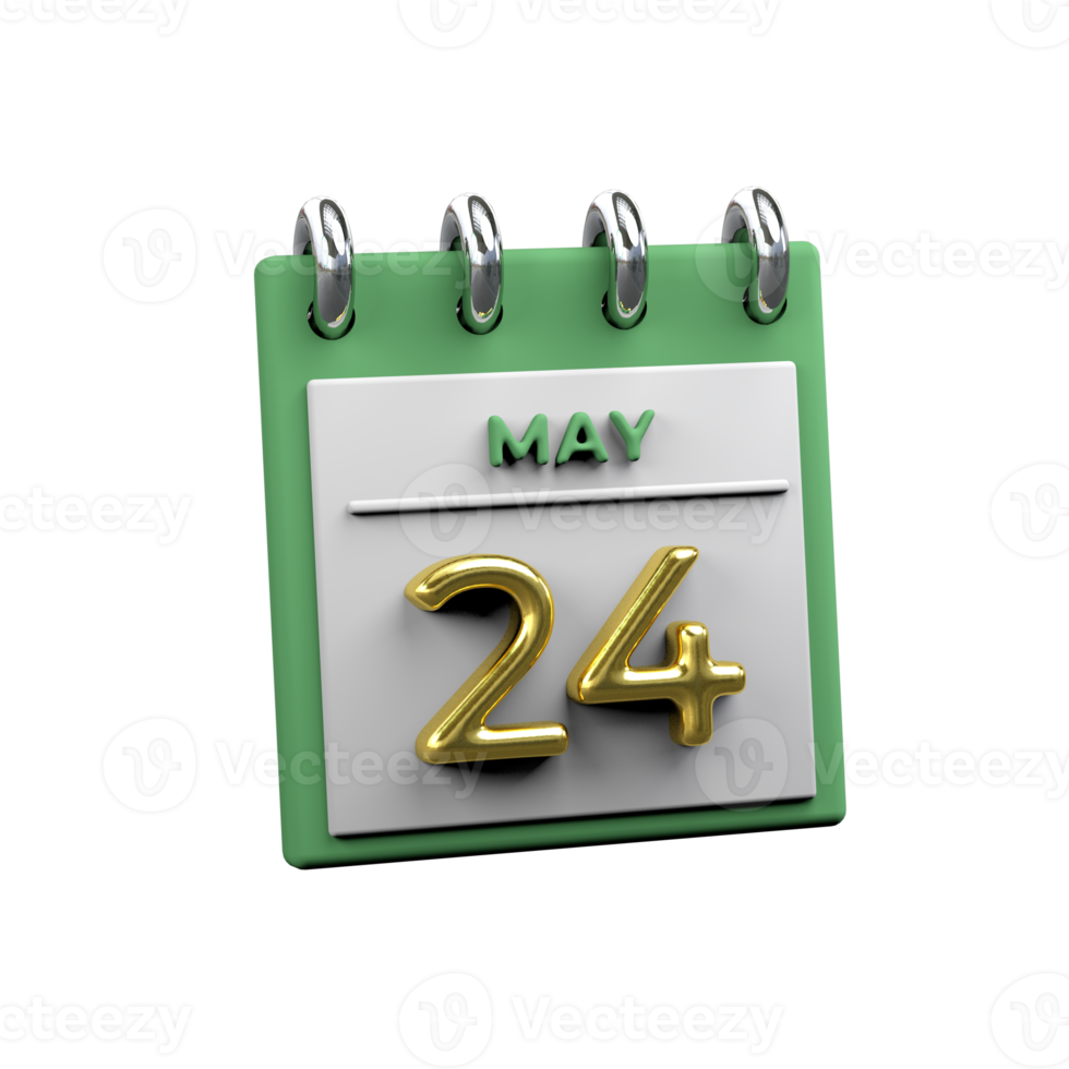 calendrier mensuel 24 mai rendu 3d png