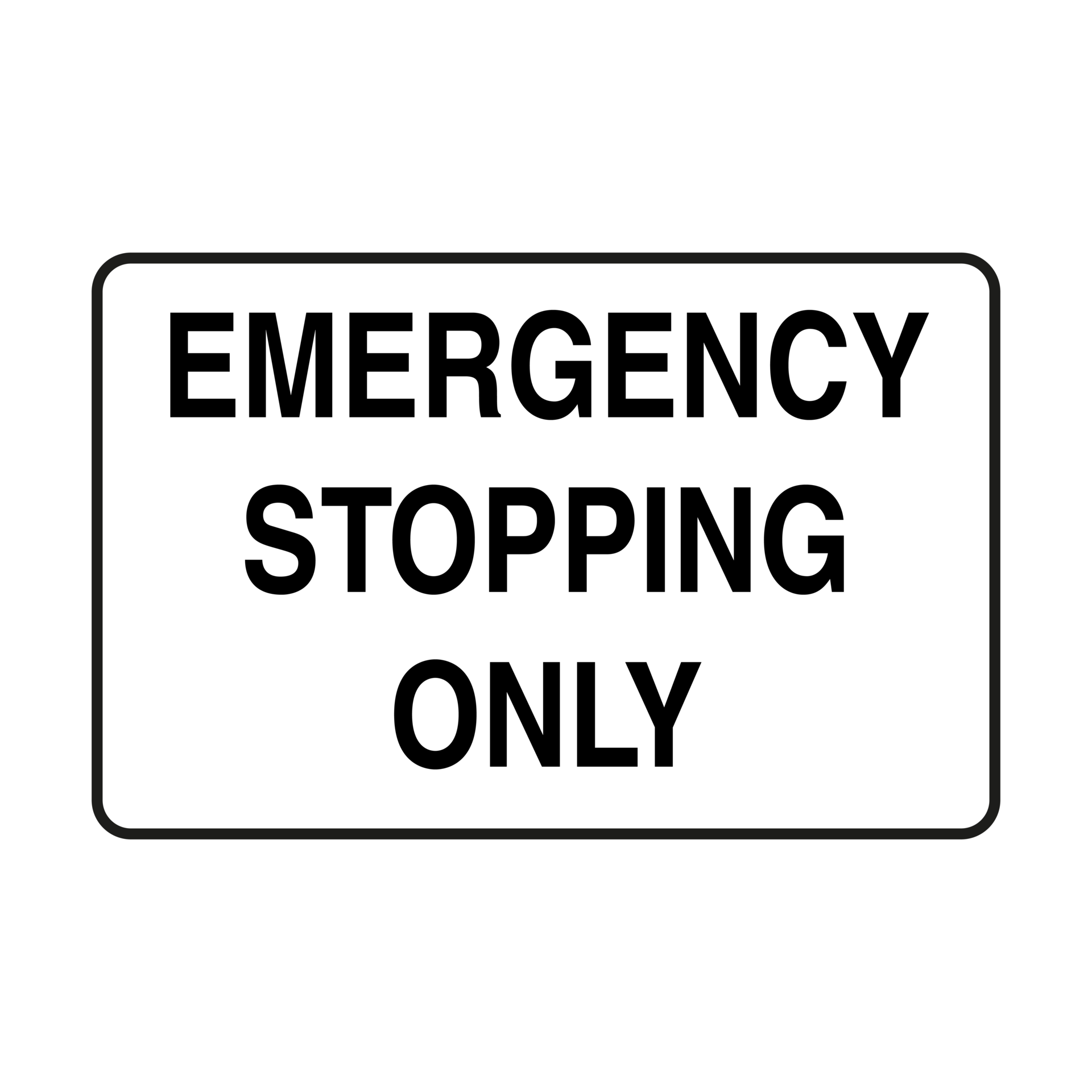 Emergency Stopping Only Warning Road Sign on Transparent Background 19016886 PNG