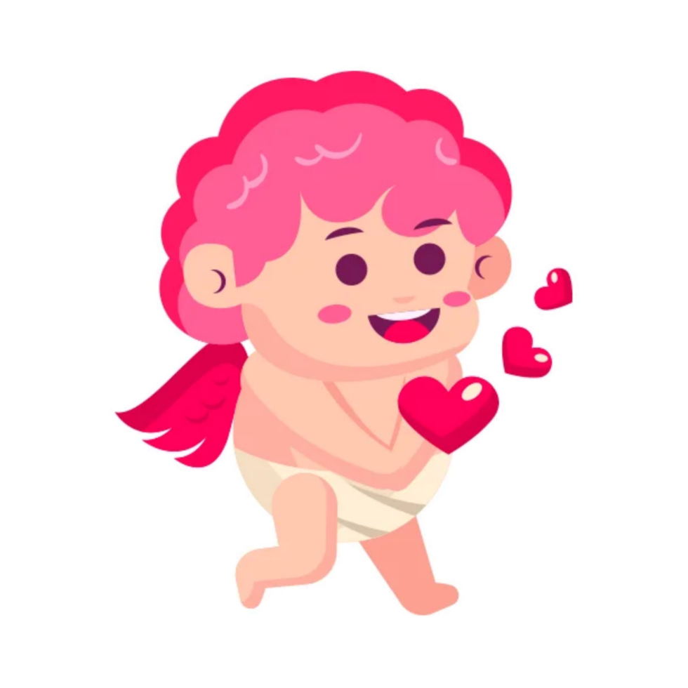 Angel cupid and heart png