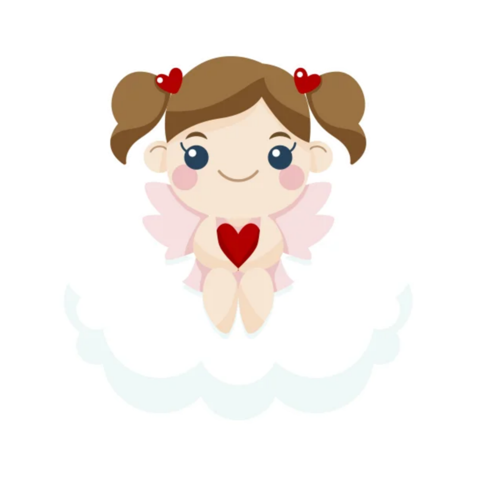 Angel cupid and heart png