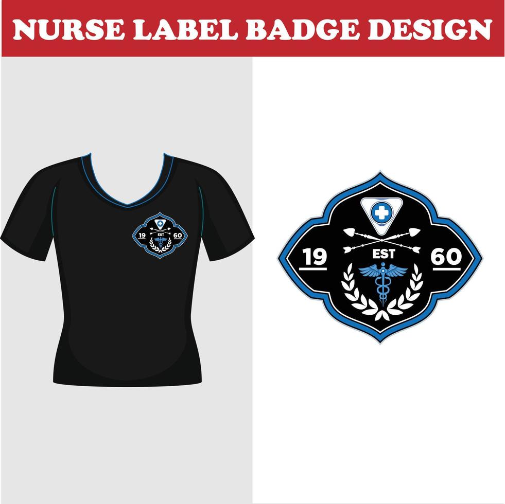 Nurse label badge design for t shirt vector