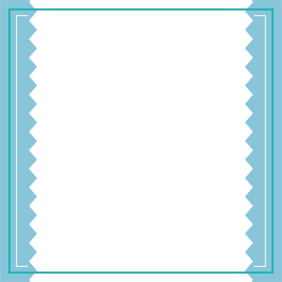 Blue and white background color with stripe line and zig zag shape. Suitable for social media post and web internet ads. Template layout. Frame, boarder for text, picture, advertisement. Empty space. vector