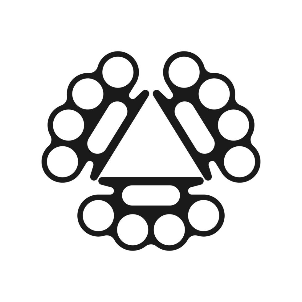 vector de logotipo de nudillos de latón de triple triángulo