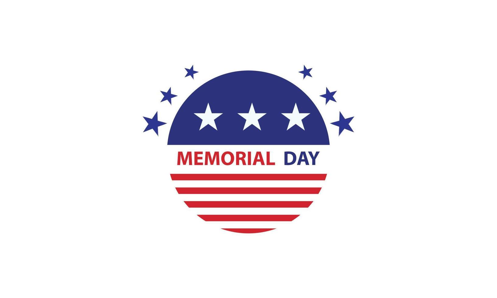 american flag with a globe, Memorial day button badge with USA flag stars vector