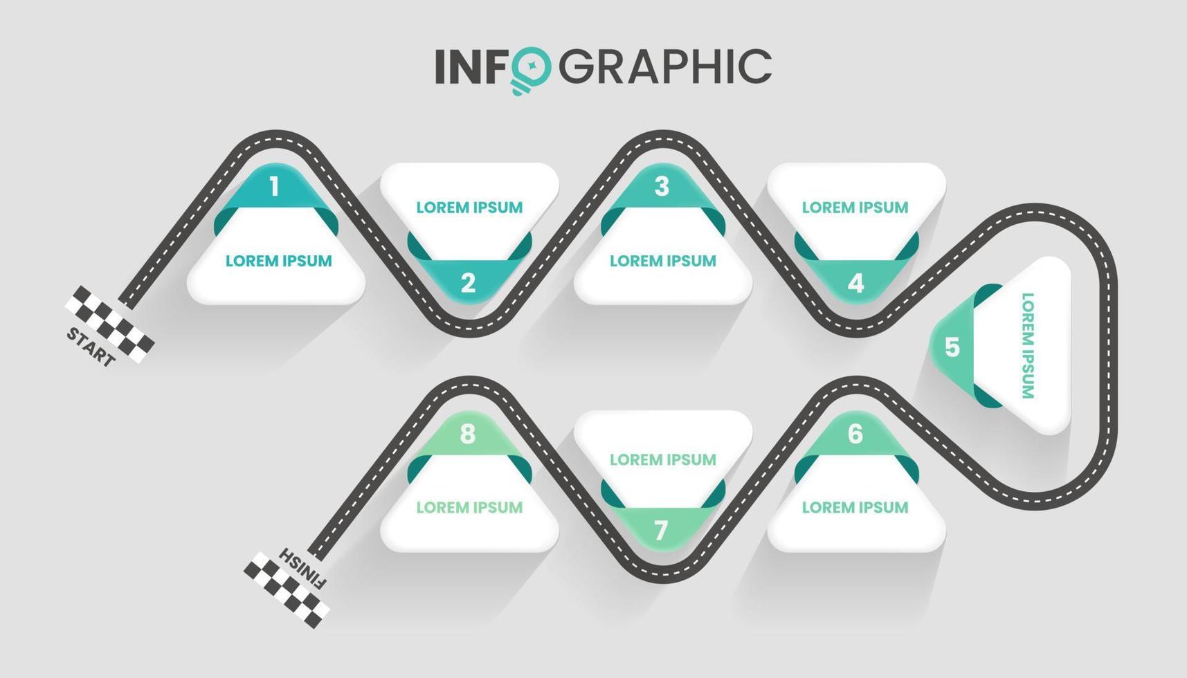 plantilla infográfica de línea de tiempo con ilustración de carretera para la visualización de datos de su negocio vector