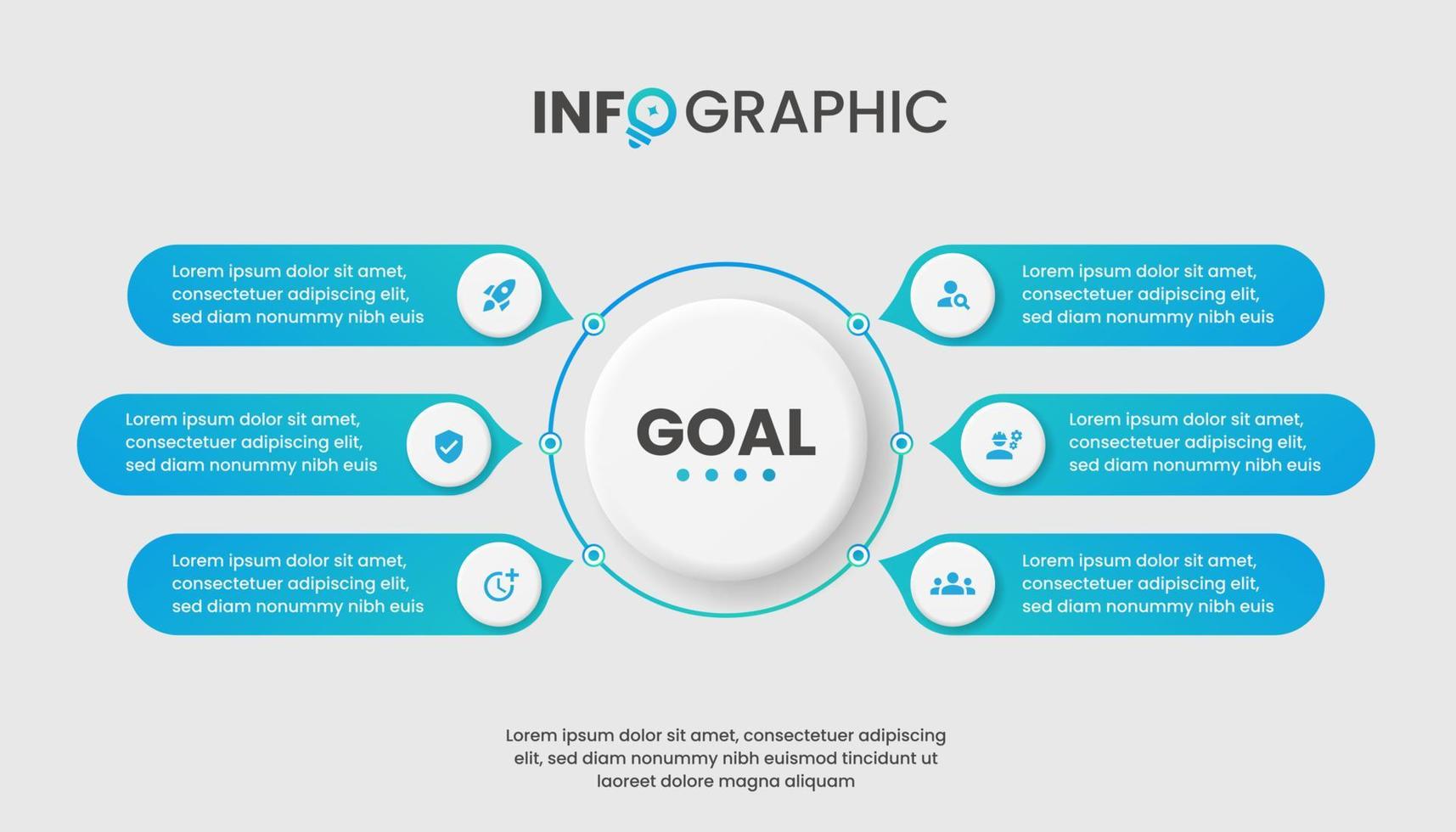 infografía con 6 opciones para la visualización de datos de tu negocio vector