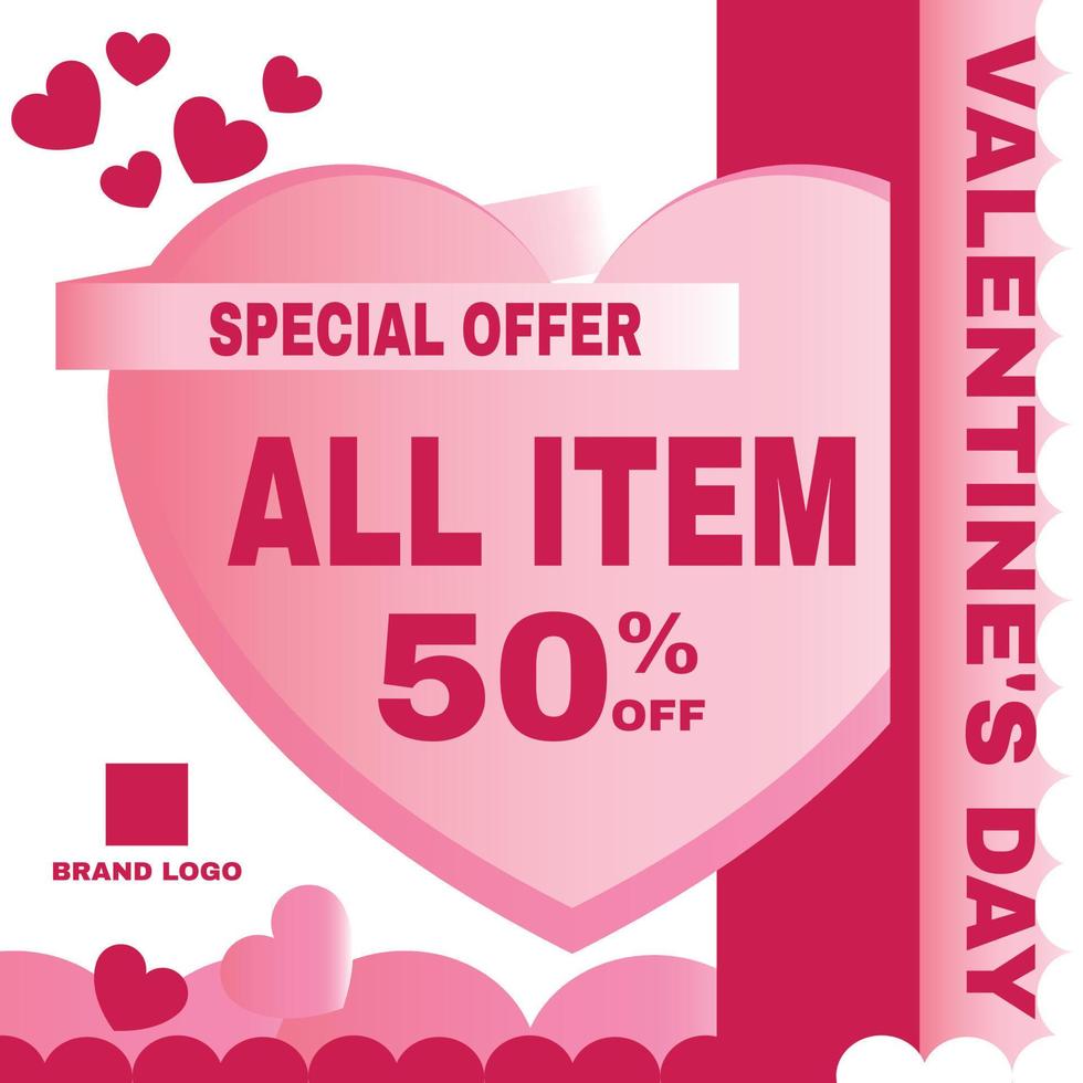 social media post valentine day vector