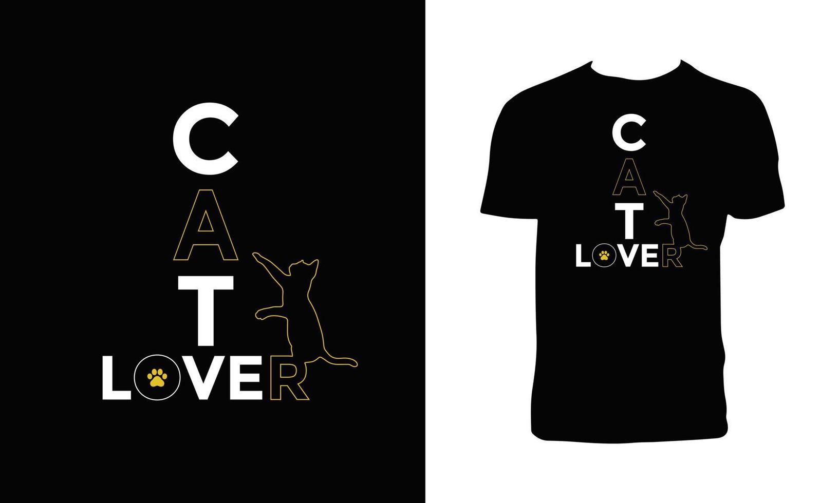 lindo diseño de camiseta de vector de gato.
