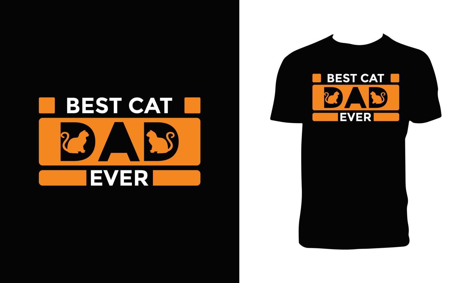 Cat Typographic T Shirt Design. vector