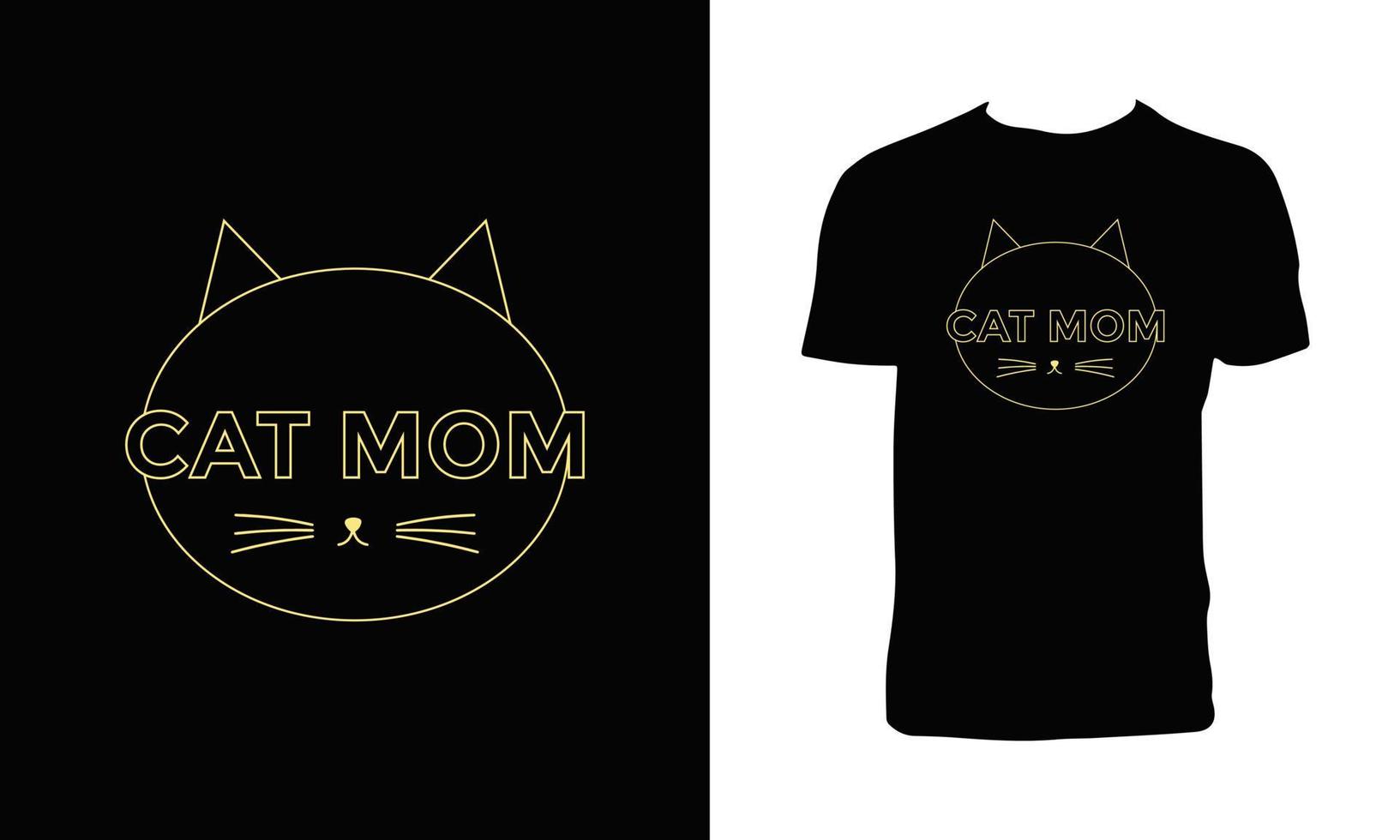 Cute Cat Vector T Shirt Design.