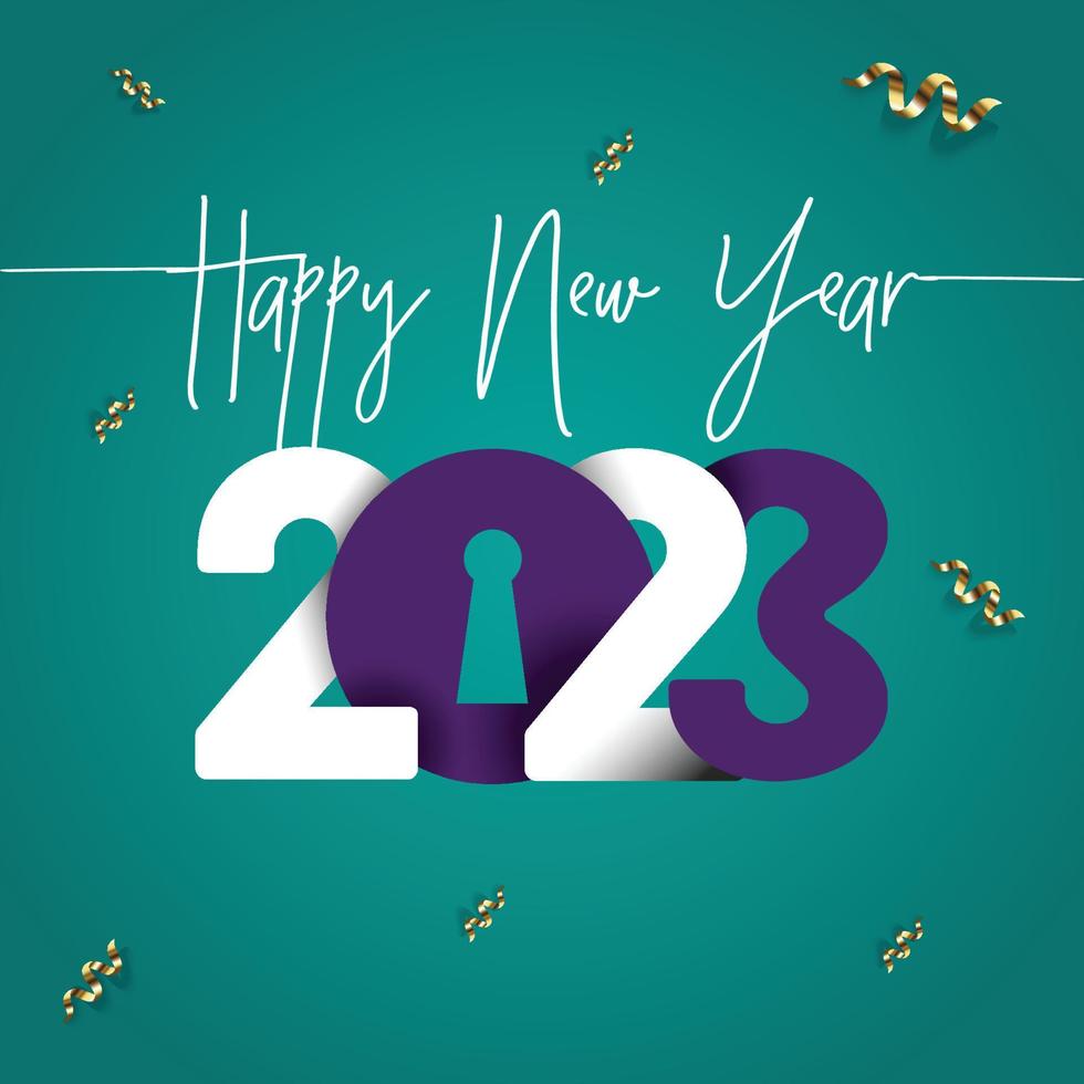 Happy new year logo text design 2023 number design template vector illustration