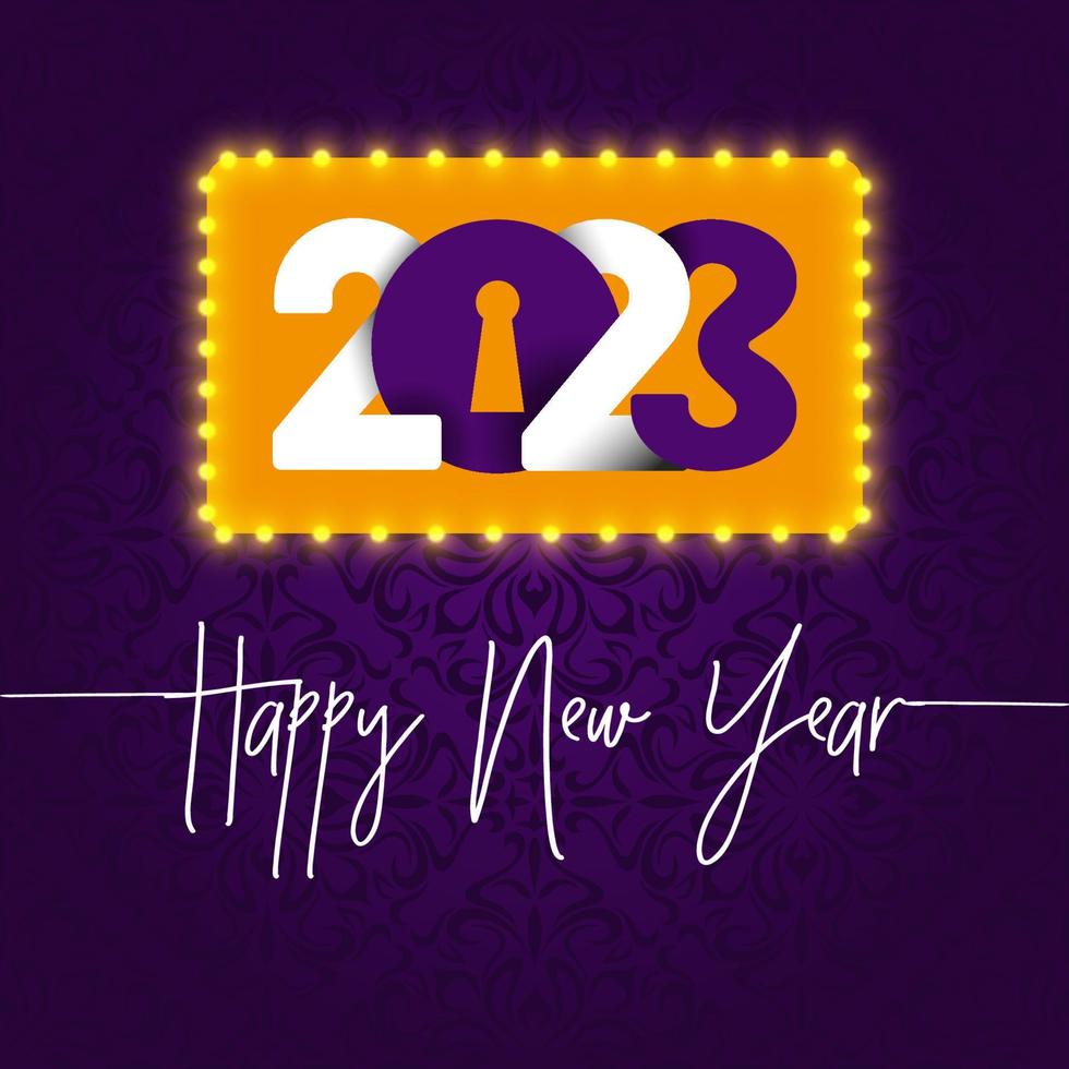 feliz año nuevo logotipo texto diseño 2023 número diseño plantilla vector ilustración