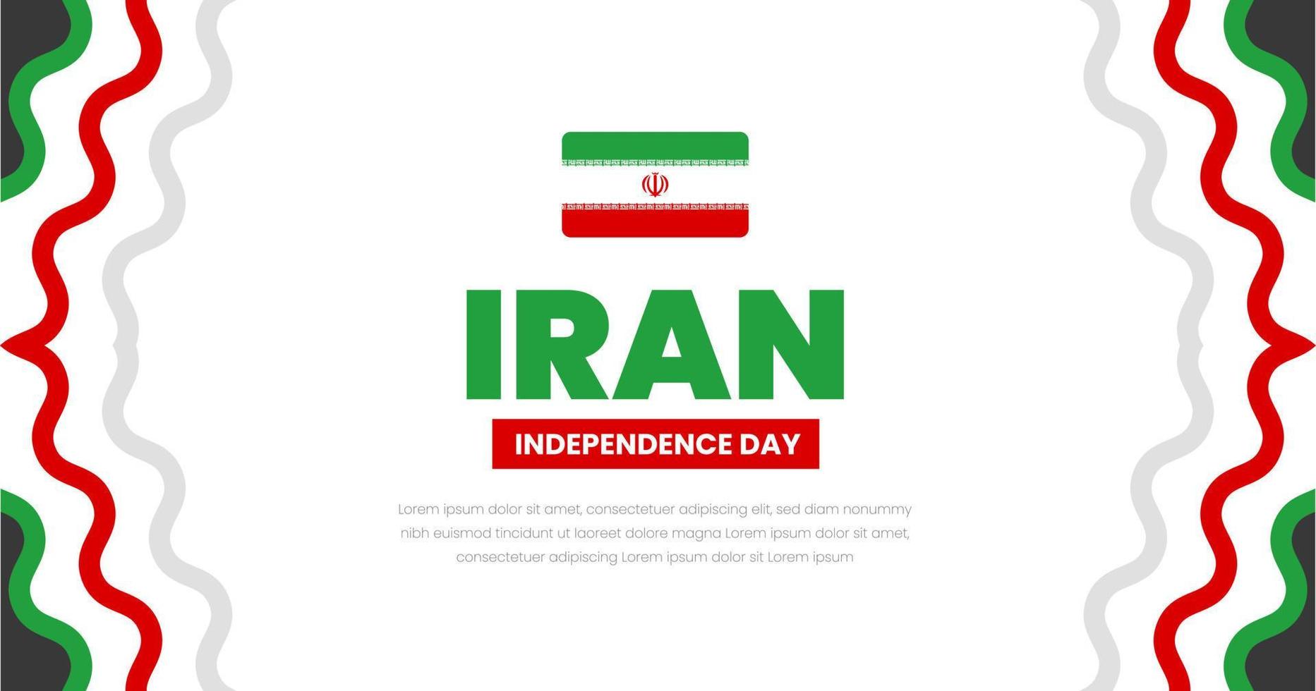 Happy Iran Independence Day Background. Islamic Republic Day 11 February Celebration Vector Design Illustration. Template for Poster, Banner, Advertising, Greeting Card, banner, Print Design Element.