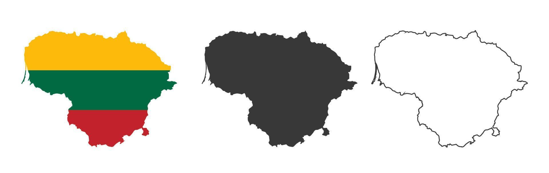 plantilla de diseño vectorial de mapas de lituania. vector
