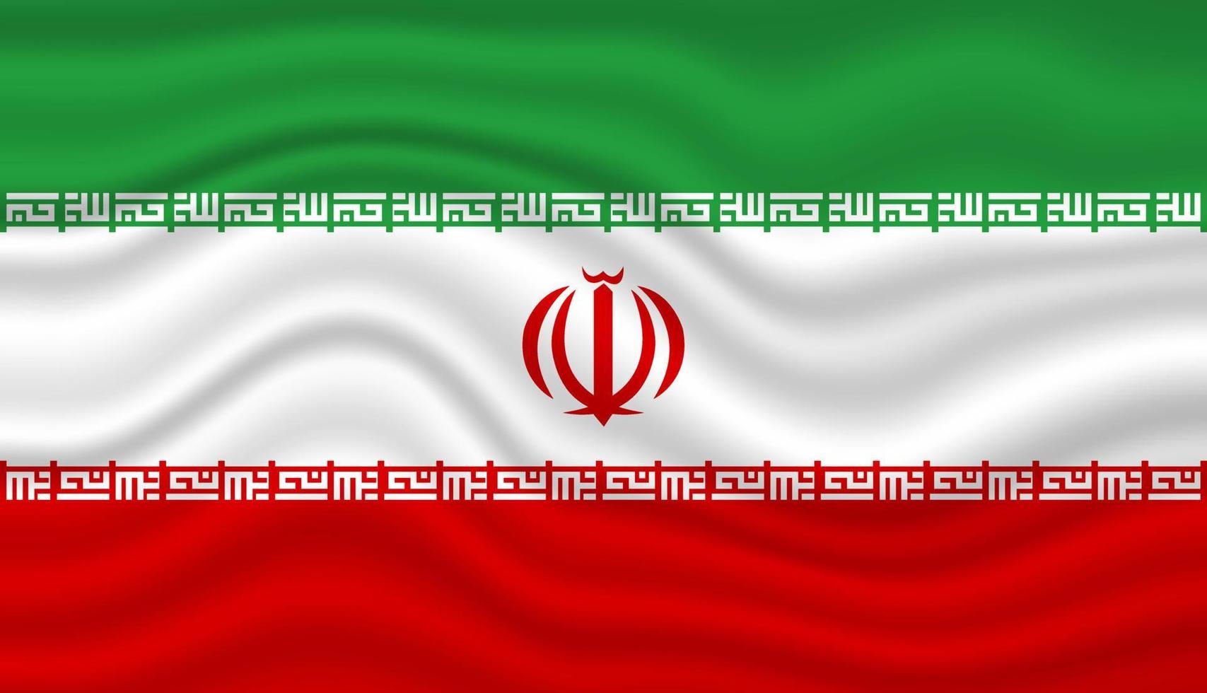 Irán bandera nacional 3d ondeando diseño vectorial. vector