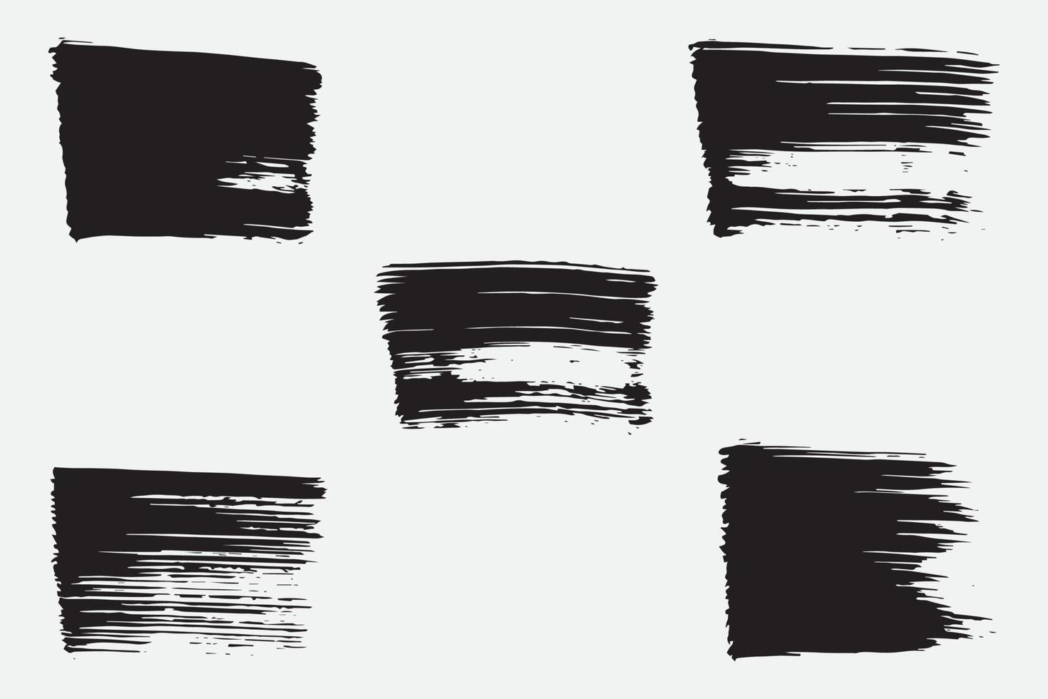 grungy straight brush stroke set, Colorful brush effect, dirty brush