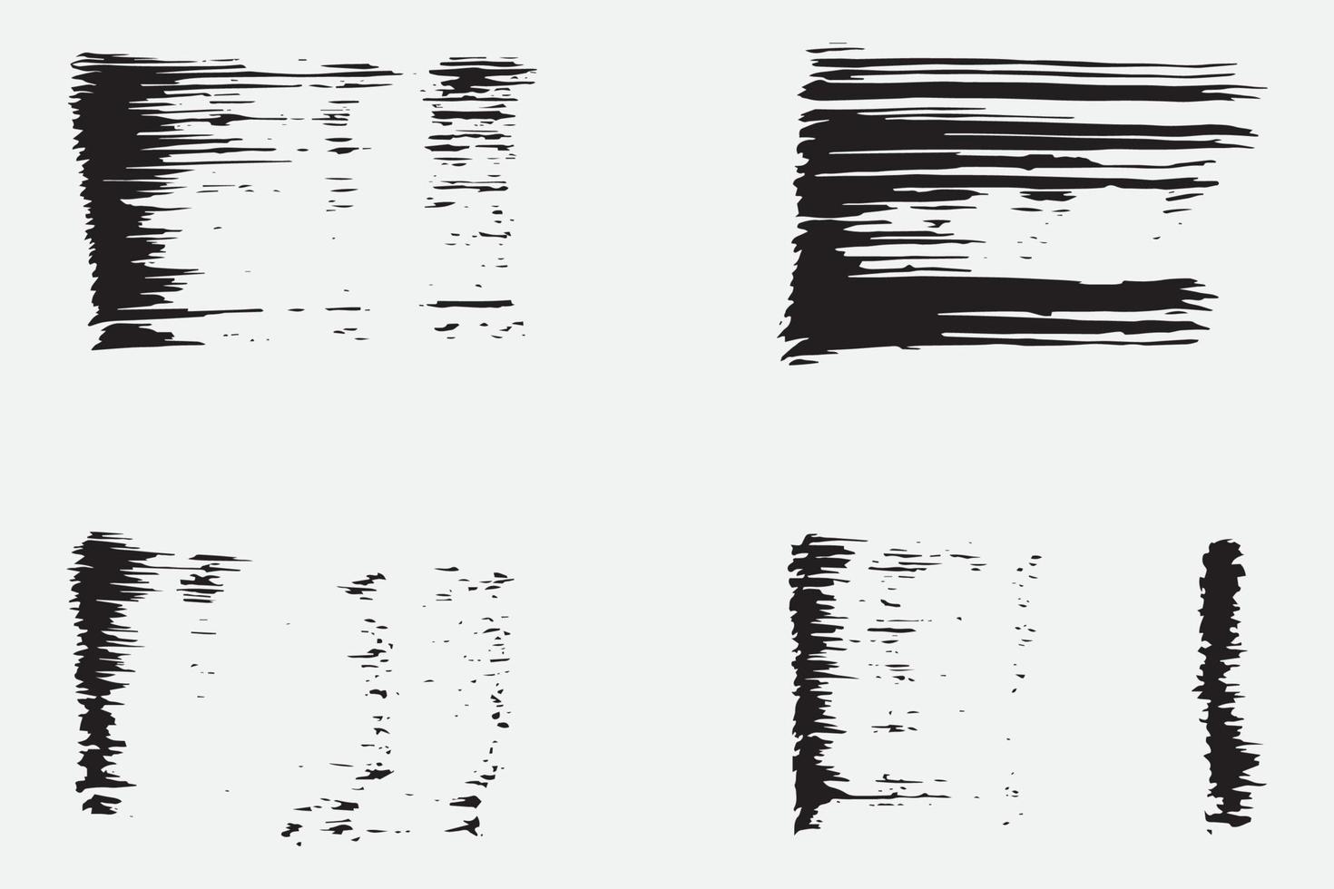 grungy straight brush stroke set, Colorful brush effect, dirty brush