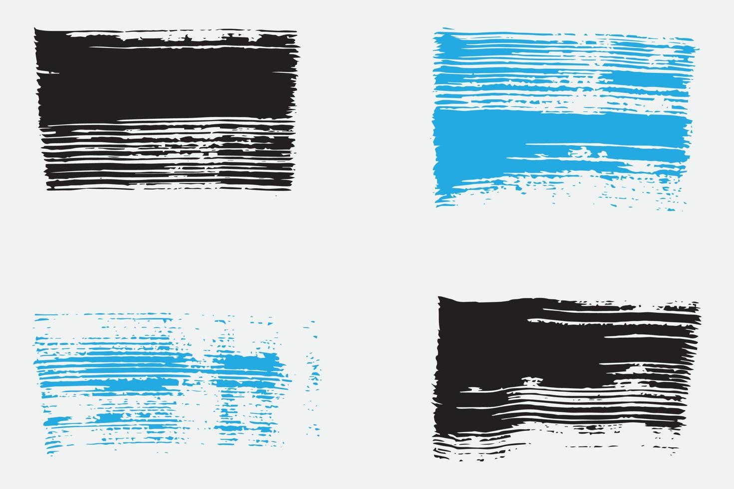 grungy straight brush stroke set, Colorful brush effect, dirty brush