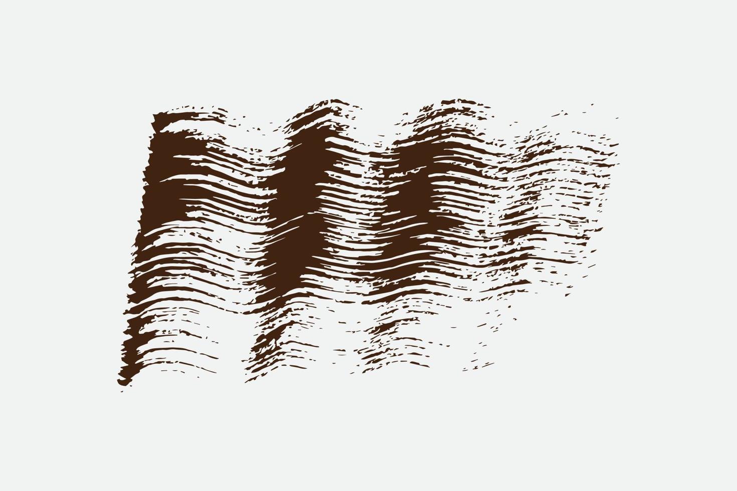 Grungy curly Brush strokes, Dirty brush effect, colorful curvy brush stroke set vector