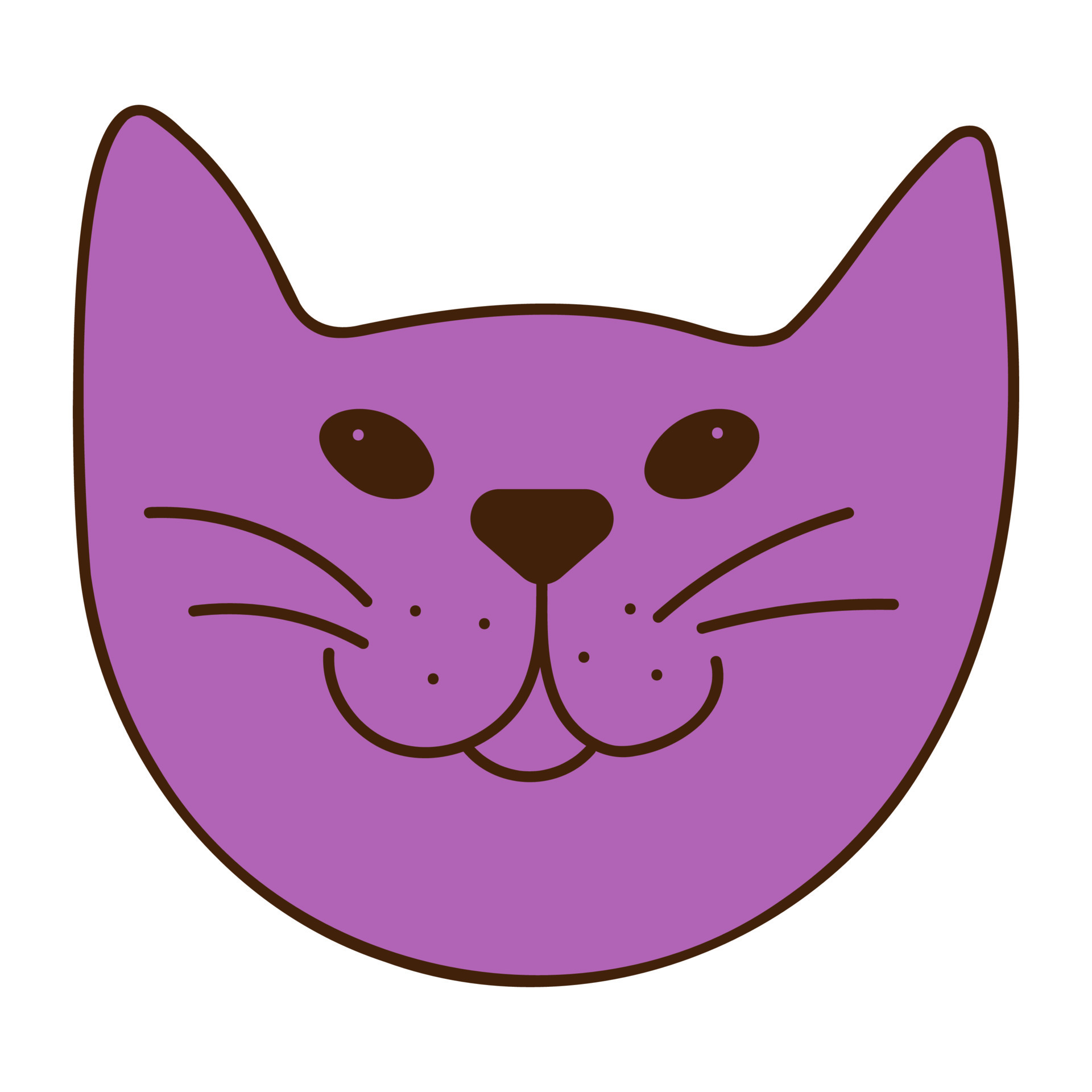 Happy Kitty Cute Face (Purple)