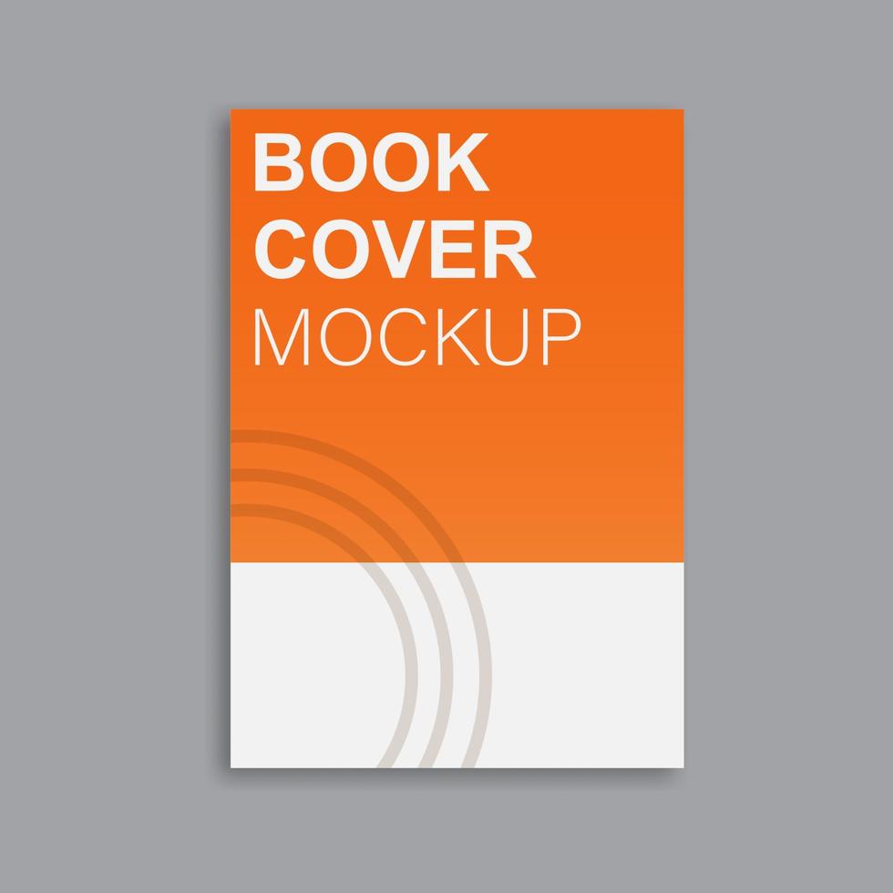 Book cover mockup template design with shadow on gray background. Vector illustration. EPS 10.