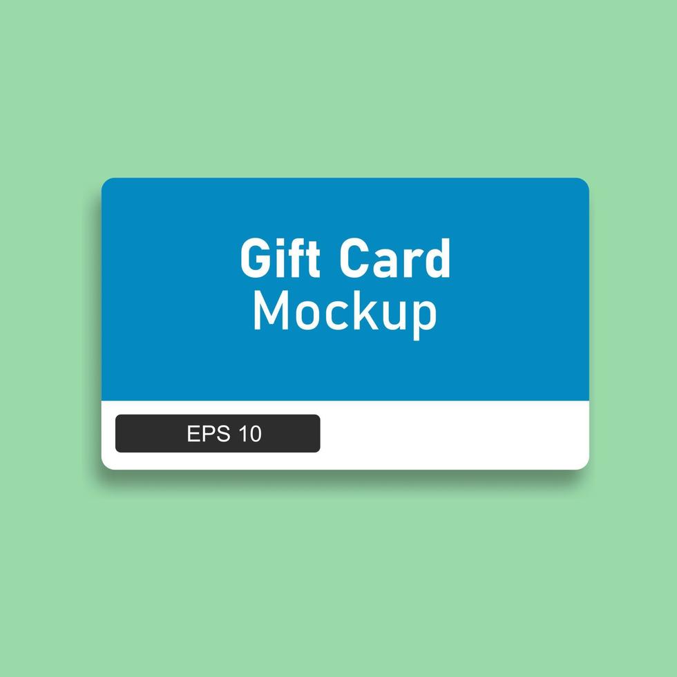 Gift card mockup. Simple modern template for discount plastic and paper card. Vector illustration. EPS 10.