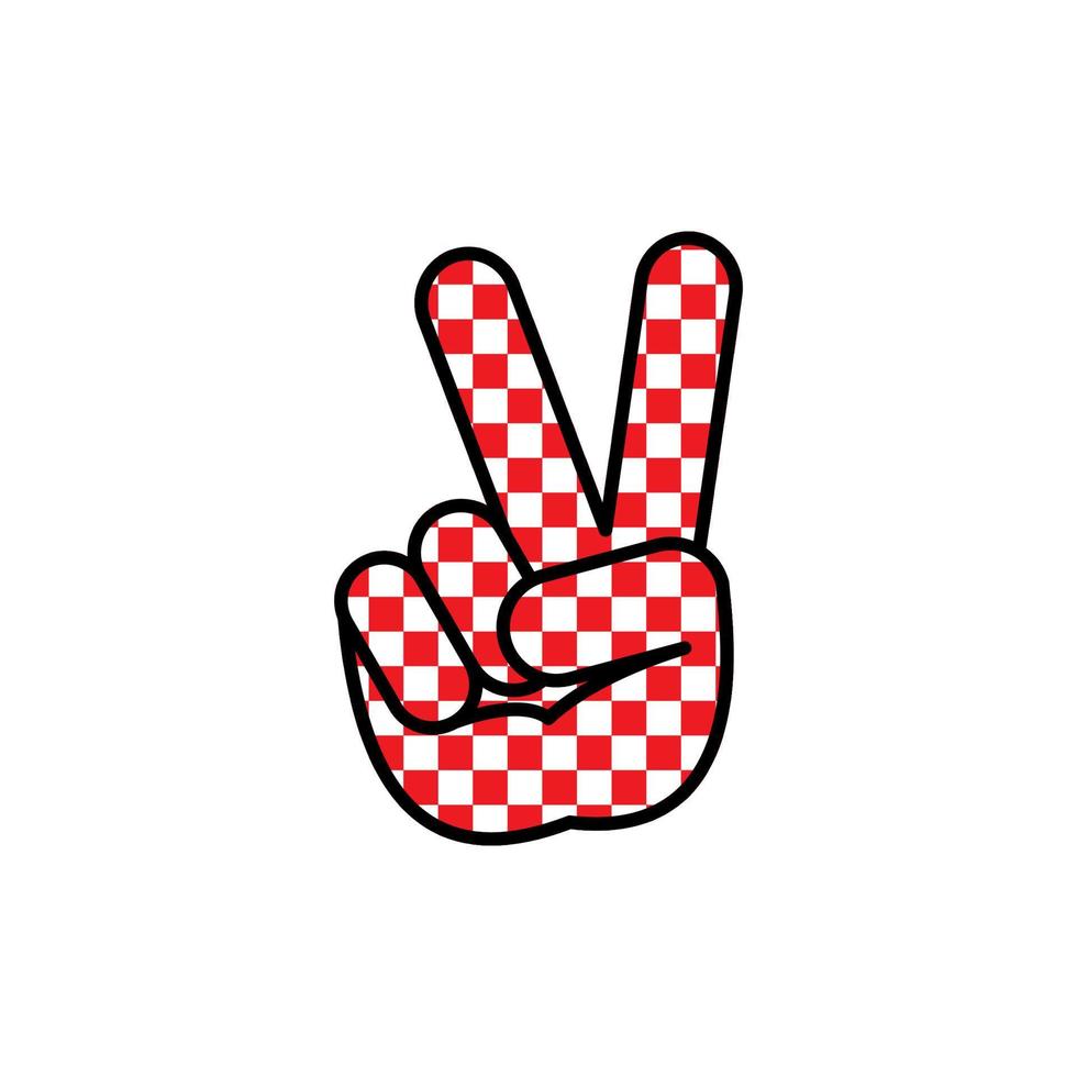 V sign hand gesture symbol for victory in sets. For design elements, print, stickers. vector