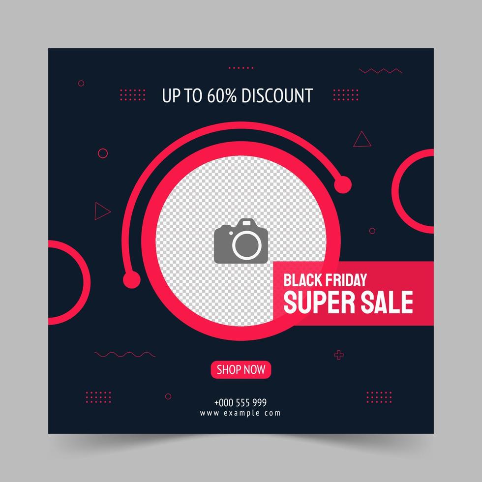 Creative vector for black friday sale social media post template banner