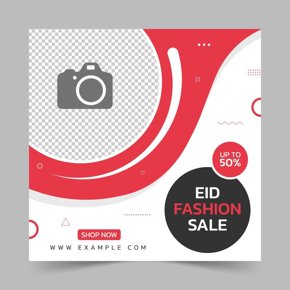 plantilla de publicación de redes sociales de banner de venta de moda eid editable vector