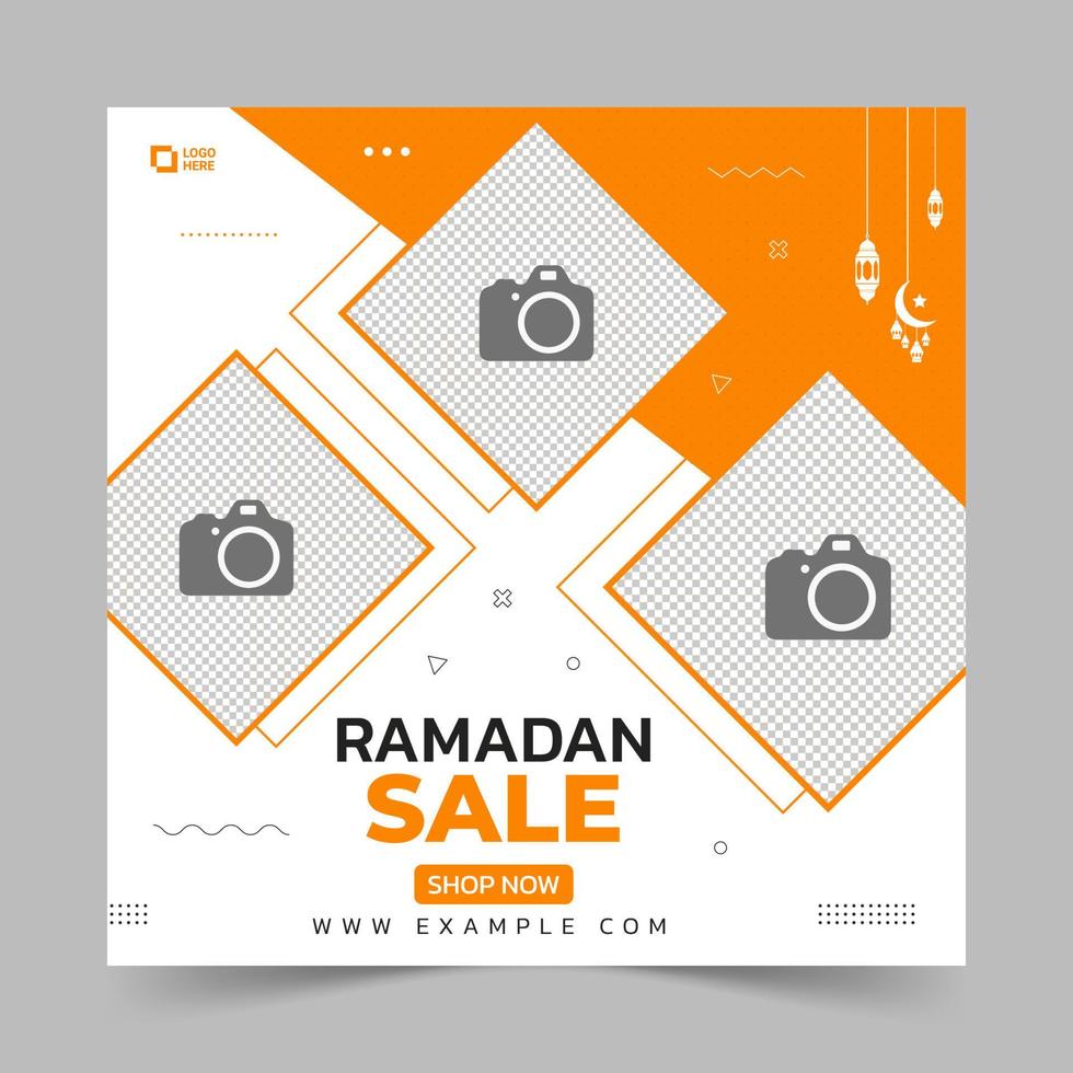 Editable Ramadan Sale Banner social media post Template vector