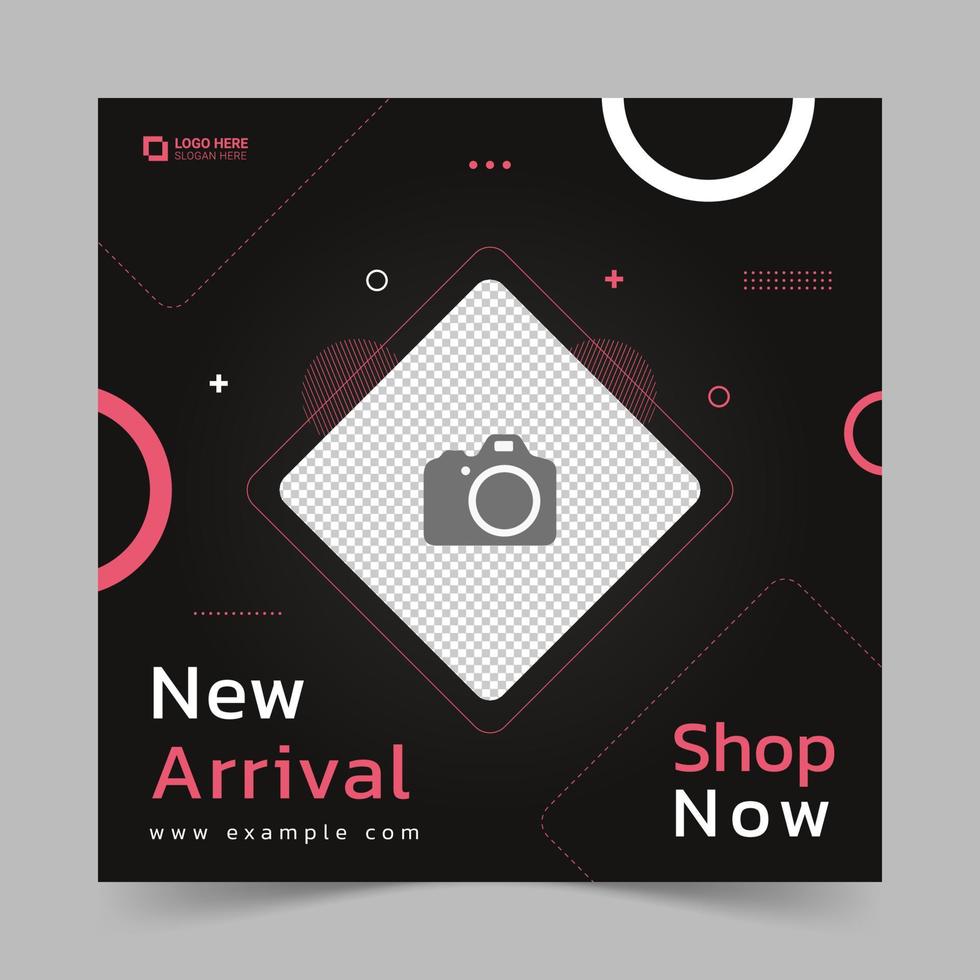 Creative vector for new arrival sale social media post template banner