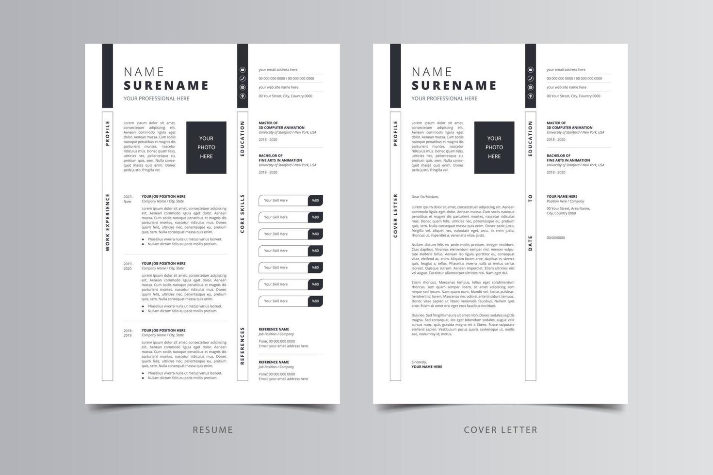 Resume Template, Professional Modern Resume Template, CV Template vector