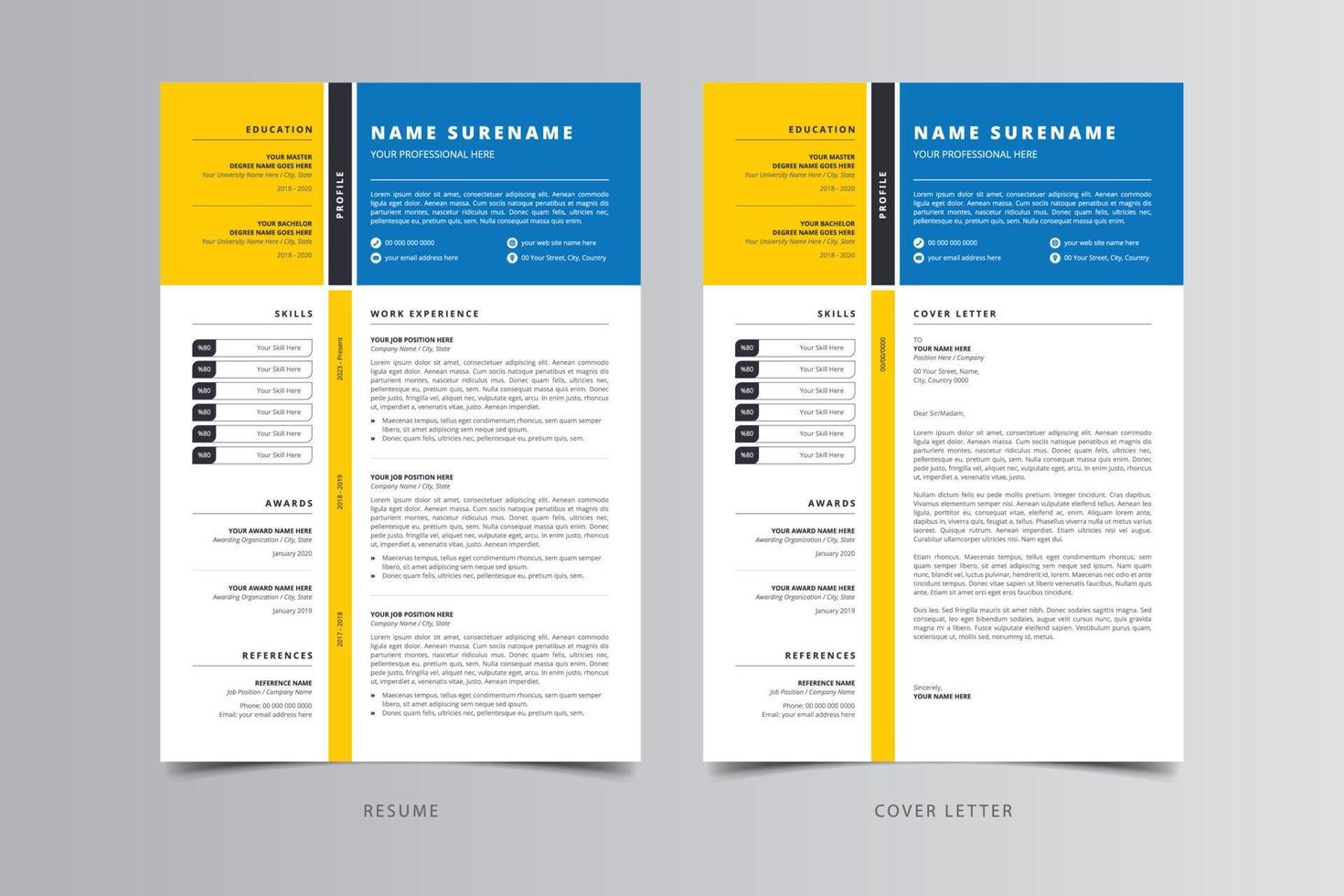 Resume Template, Professional Modern Resume Template, CV Template vector