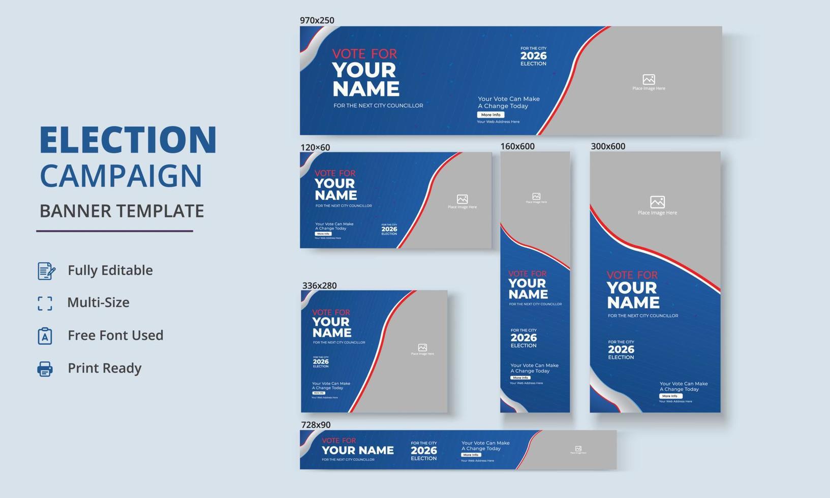 Election Campaign Banner Template, Political Campaign Banner Template, Vote Banner Template, Political Election Poster vector