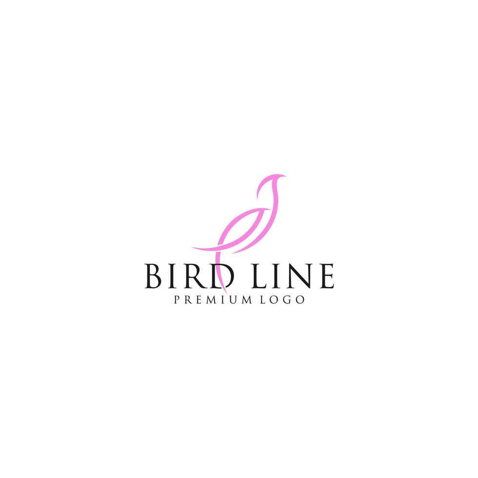 Line art bird logo design vector