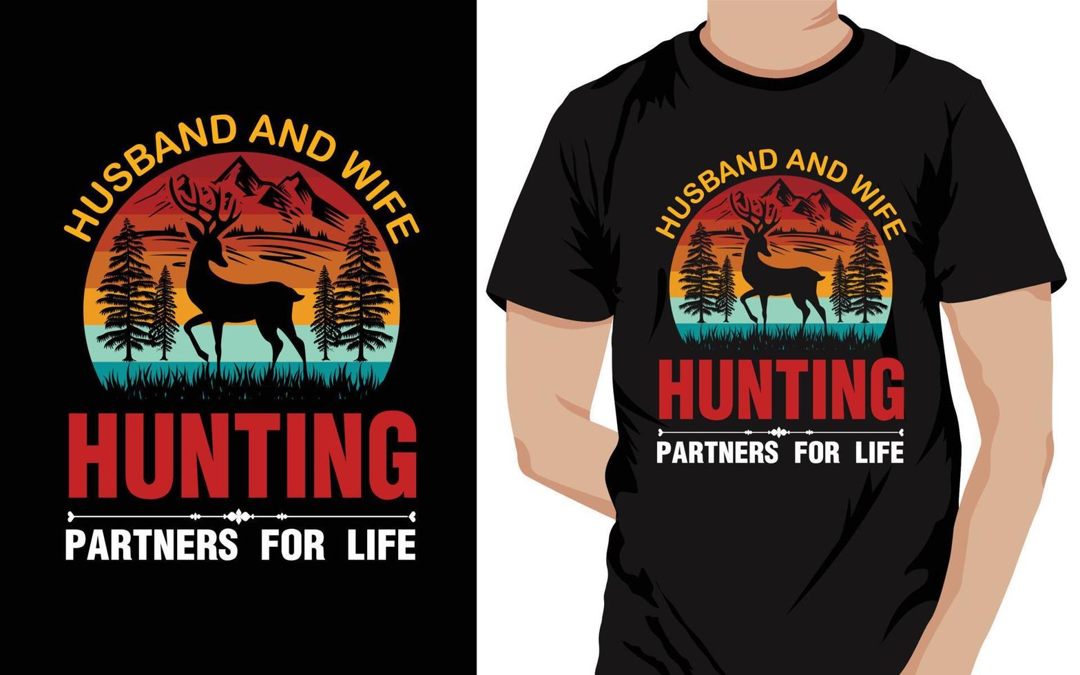 vector de diseño de camiseta de caza