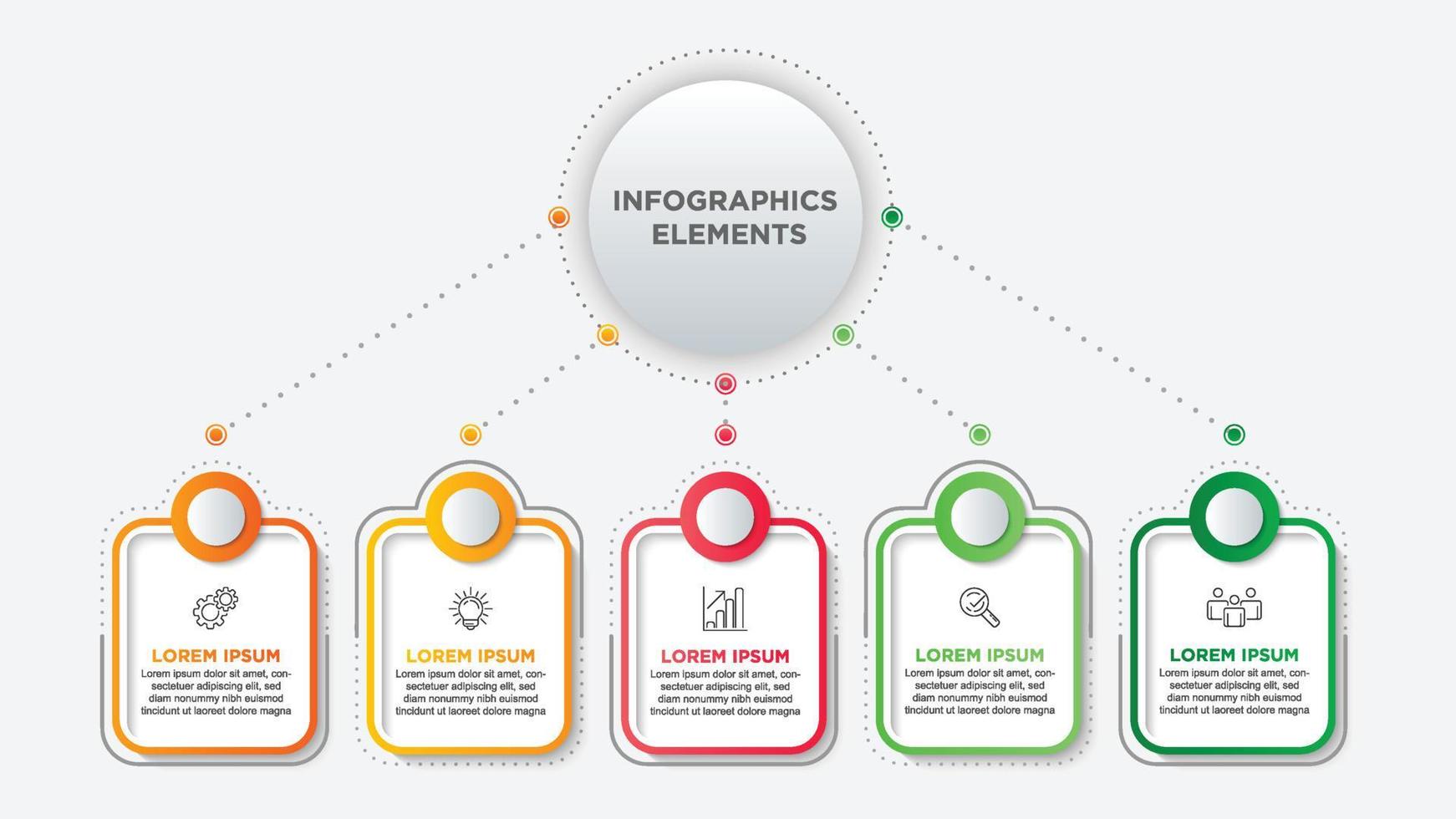 Presentation business infographic template with 5 options. For content, diagram, flowchart, steps, parts, timeline infographics, workflow, chart. vector