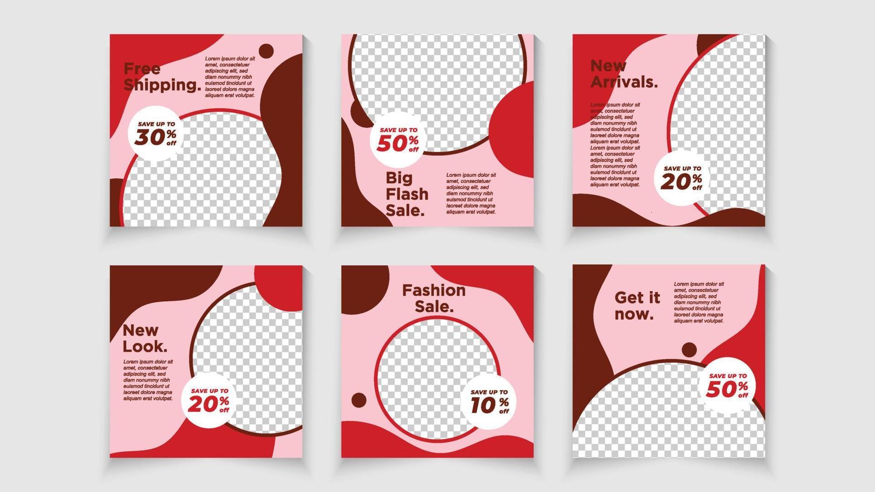 Fashion promotion social media post. Design editable template for social media posts and web mobile ads. vector