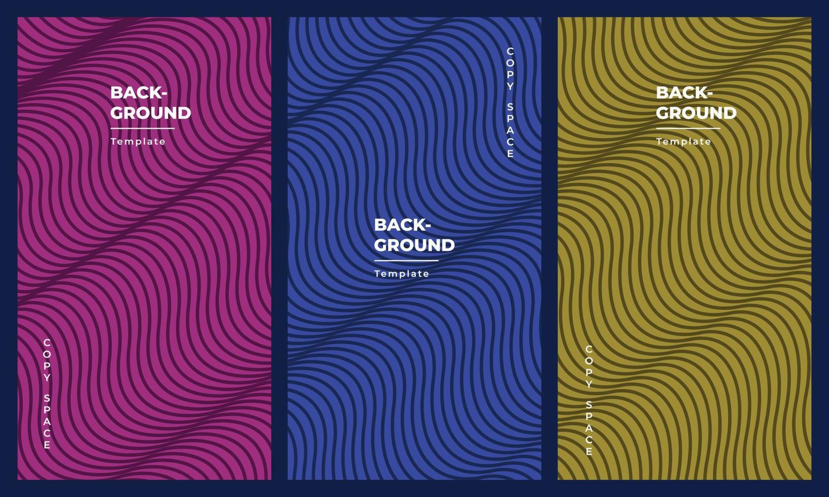 Geometric lines background template set copy space for poster, banner, flyer, cover, booklet, or pamphlet vector