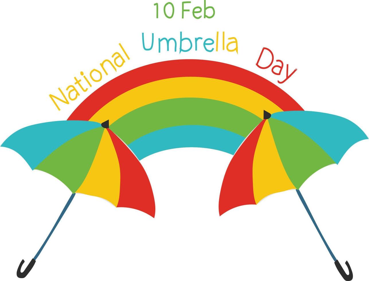 national umbrella day is celebrated every year on 10 February. vector